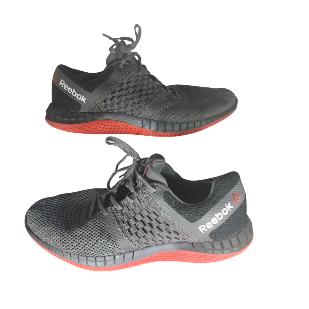 Reebok‎ ZPrint Run BS5422 Mens 11 Grey Orange Running Training Sneakers Gymcore